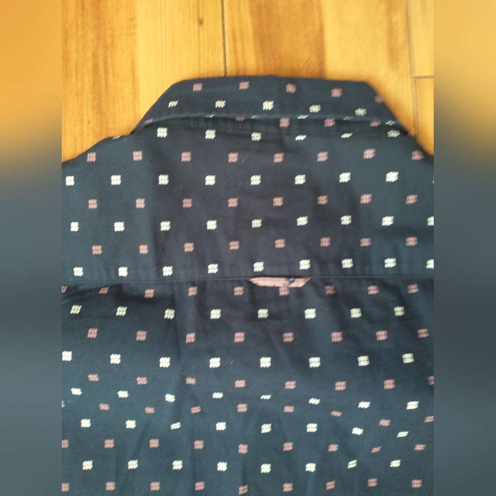 Level Ten -Men's Navy Blue Patterned Shirt Size Large - Picture 7 of 7